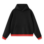 Color‑Block Ribbed Loose Warm Hoodie