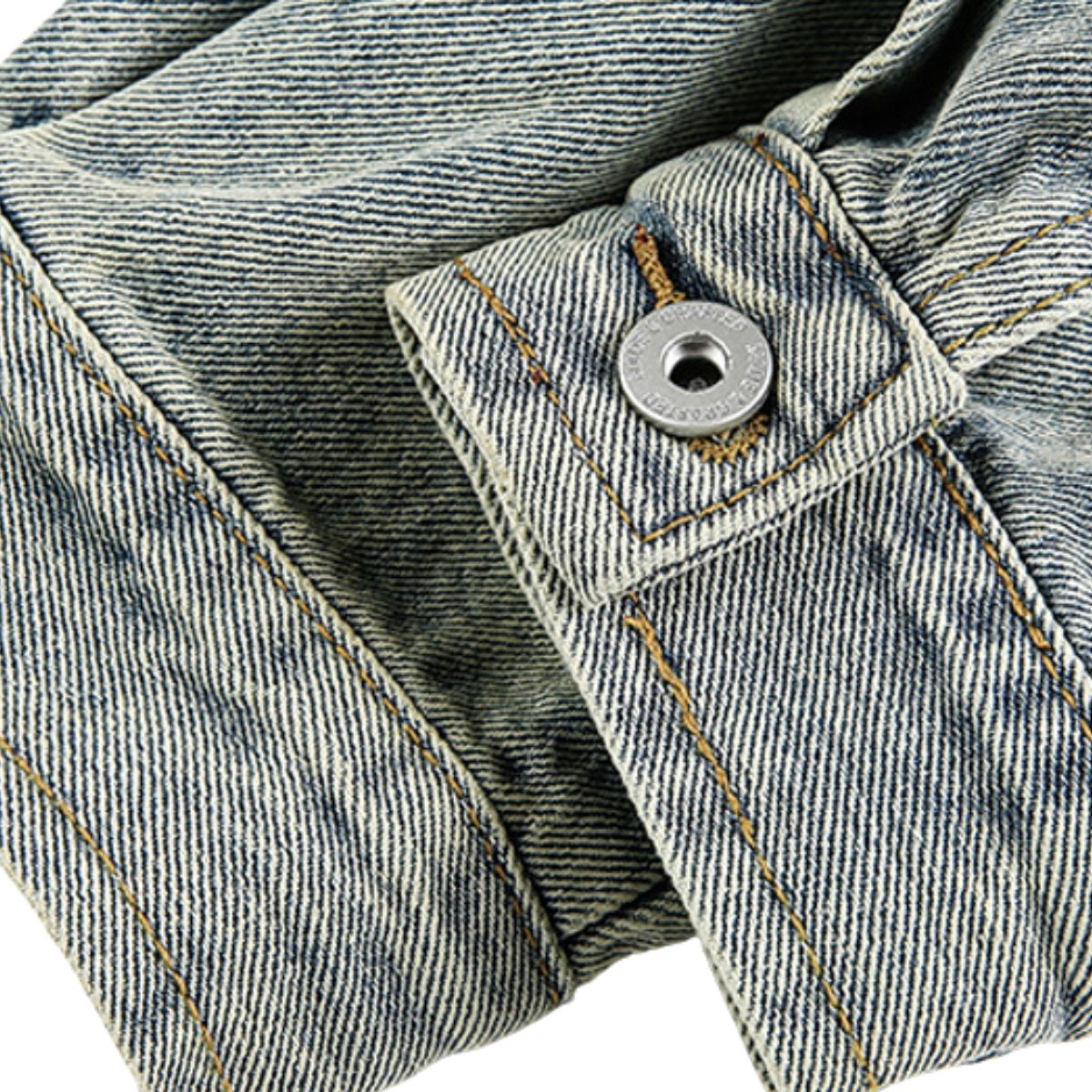 Unisex Loose Lazy Style Retro Cute Animal Embroidered Lapel Washed Denim Jacket