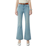 Risen High-Rise Raw Hem Bootcut Jeans