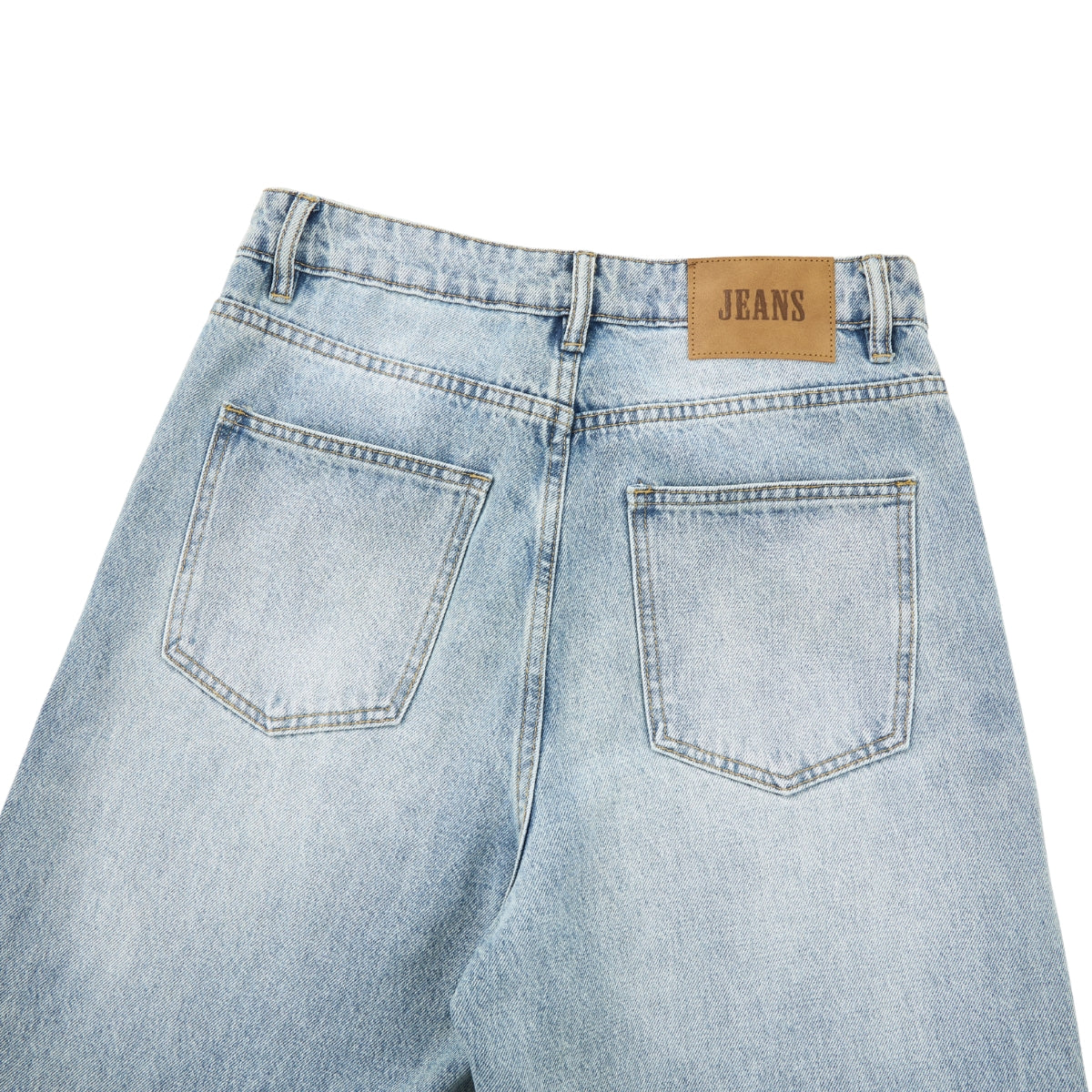 Draped Wide-Leg Relaxed Baggy Jeans