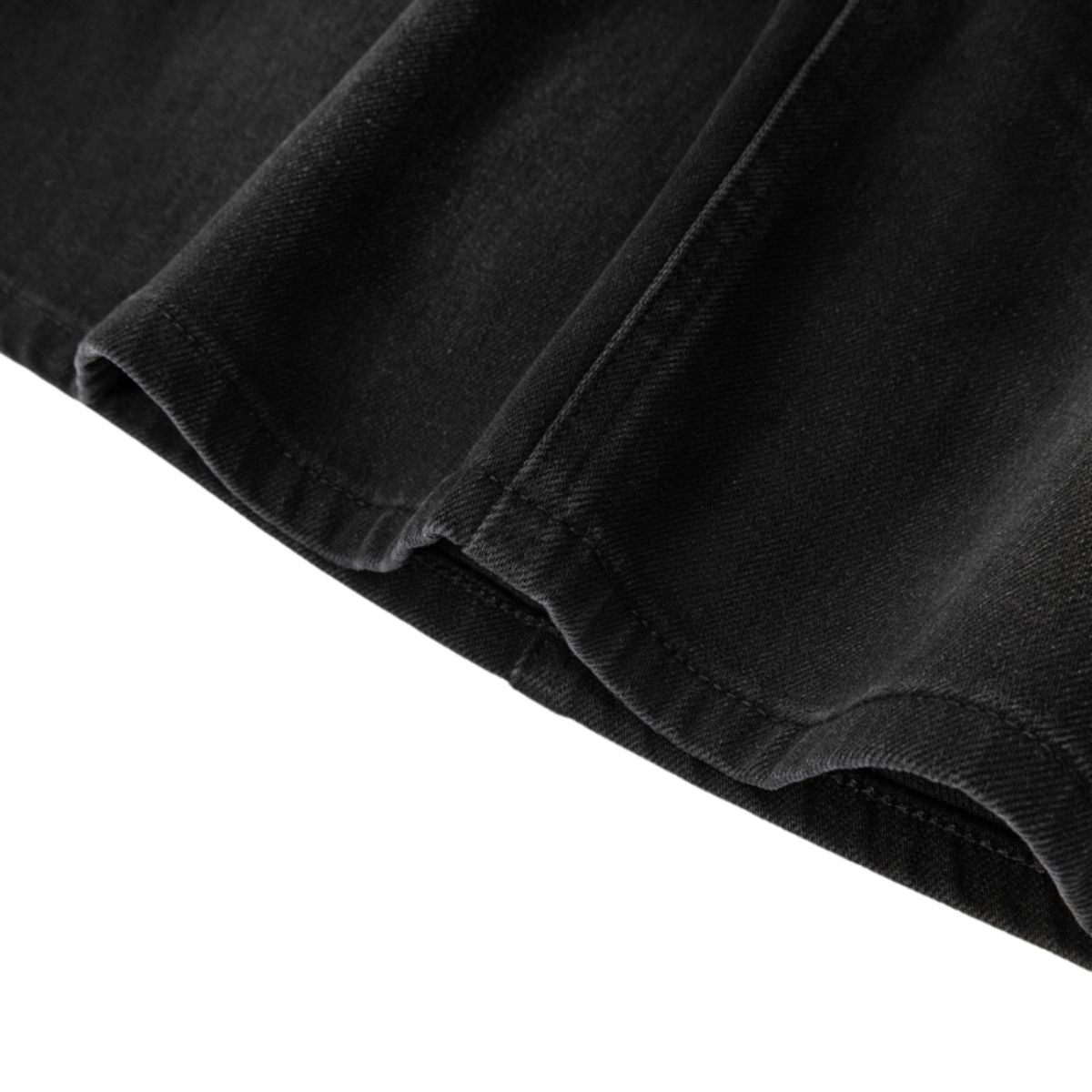 Falda vaquera con bordado de perlas y lavado vintage