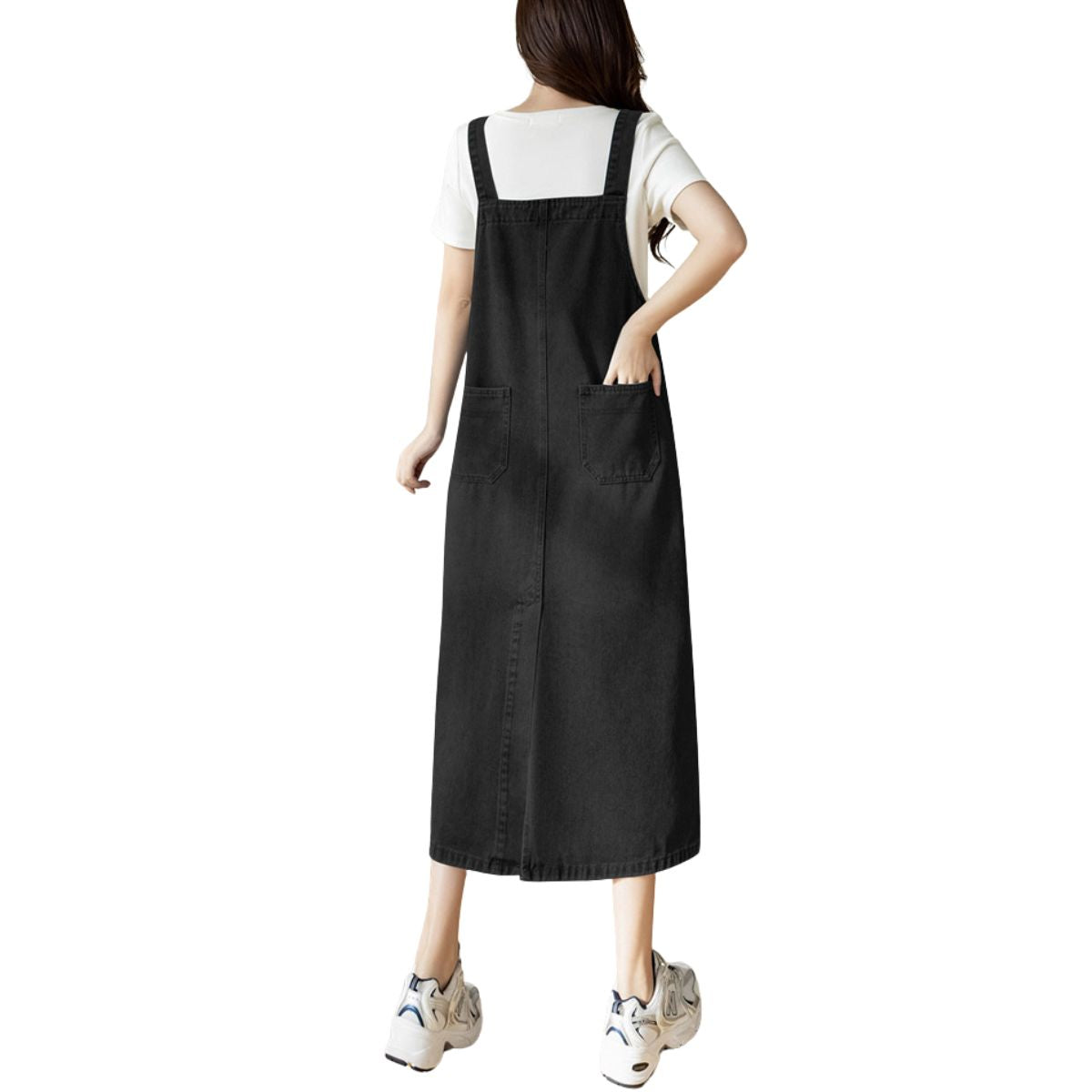 Vestido lencero midi de mezclilla extragrande