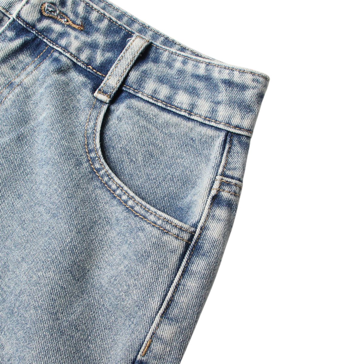 Women's Cut-Out Denim Midi Skirt