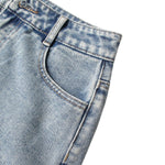 Women's Cut-Out Denim Midi Skirt