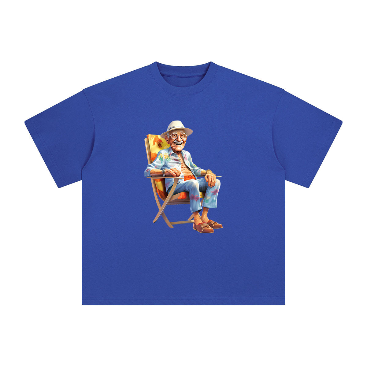 Grandpa Sitting On Beach Chair Graphic Tee-INNBLAC Fashion Apparel