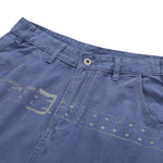 Vintage Washed Rhinestone Denim Bermuda Shorts