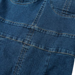 Halter Neck Fitted Denim Midi Dress