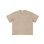 Wax Dyed Distressed Raw Hem Streetwear T Shirt