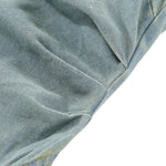 Falda vaquera con bordado de perlas y lavado vintage