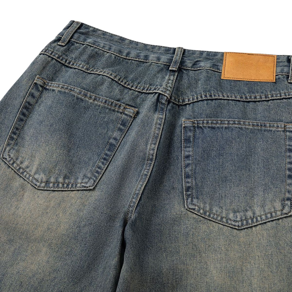 Vintage Washed Relaxed Straight Leg Jeans