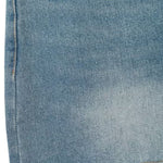 Double Waistband Washed Denim Mini Skirt