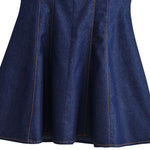 Falda vaquera con bordado de perlas y lavado vintage