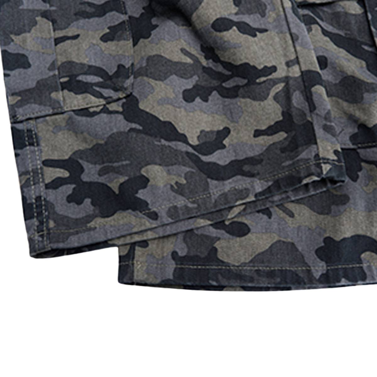 Camo Utility High Waist Loose Fit Bermuda Shorts
