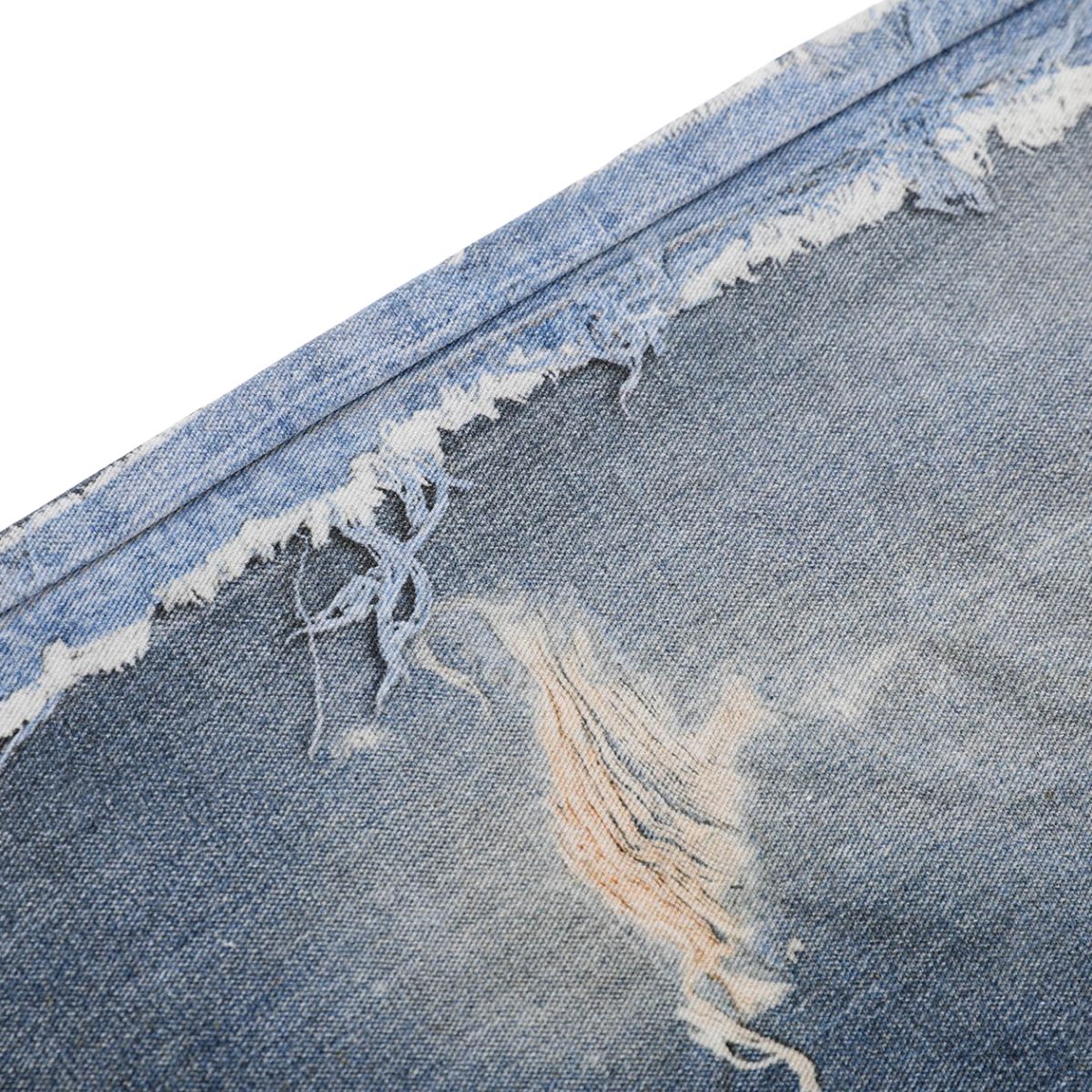 Graphic Printed Distressed Straight Leg Jeans