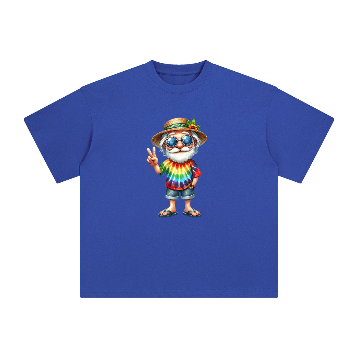 Happy Vacation Old Man Graphic Tee-INNBLAC Fashion Apparel