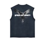 Wings of Liberty Eagle Sleeveless Faded Tee-INNBLAC Fashion Apparel