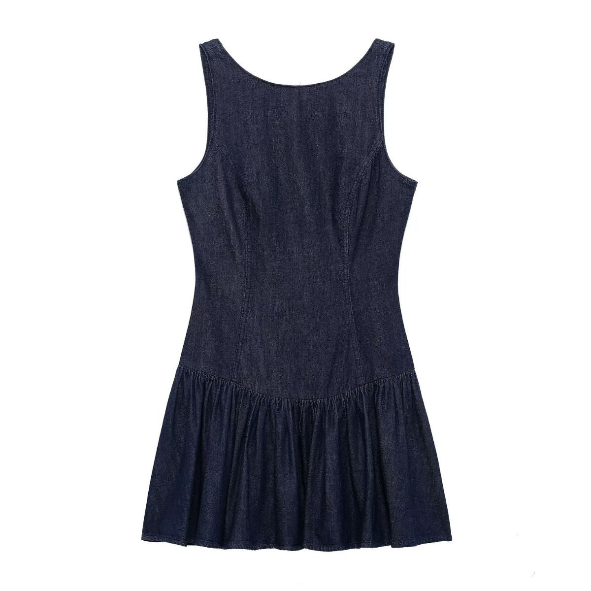 Falda vaquera con bordado de perlas y lavado vintage