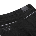 Vintage Black Zip Hem Slim Flare Jeans