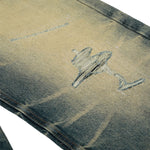 Men's Washed Distressed Denim Loose Vintage Street Pants Mud Dye Holes