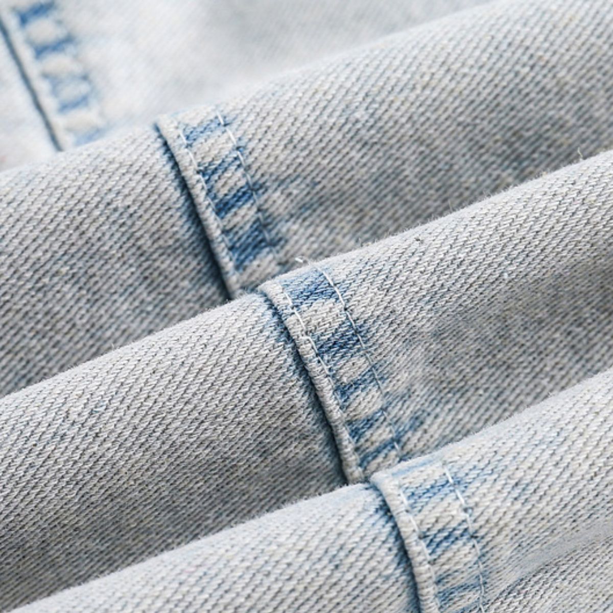 American Trendy Washed Color-blocking Stand-up Collar Denim Jacket