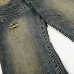 Vintage Heavy-Wash Ripped Deconstructed Baggy Wide-Leg Jeans