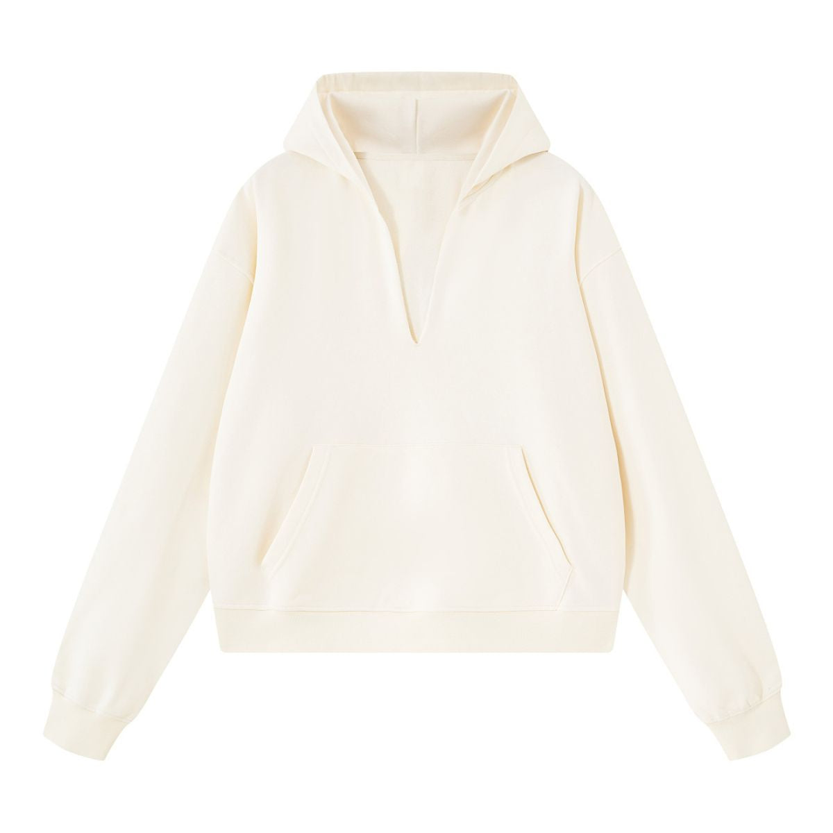 Old Money Drop‑Shoulder Loose V‑Neck Hoodie
