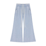 Heavyweight Washed Snow Wash Cotton Flare Pants for Women