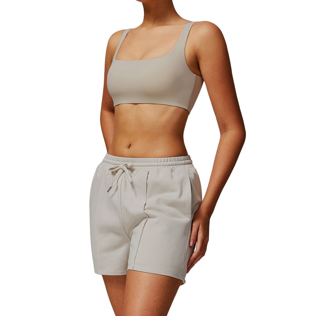 Women's Solid Pleated Cotton Shorts
