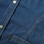 Button-Front Boxy Denim Vest