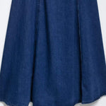 Square Neck Strappy Denim Maxi Dress