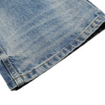 Washed Blue Lightning Design Relaxed Vintage Denim Jeans