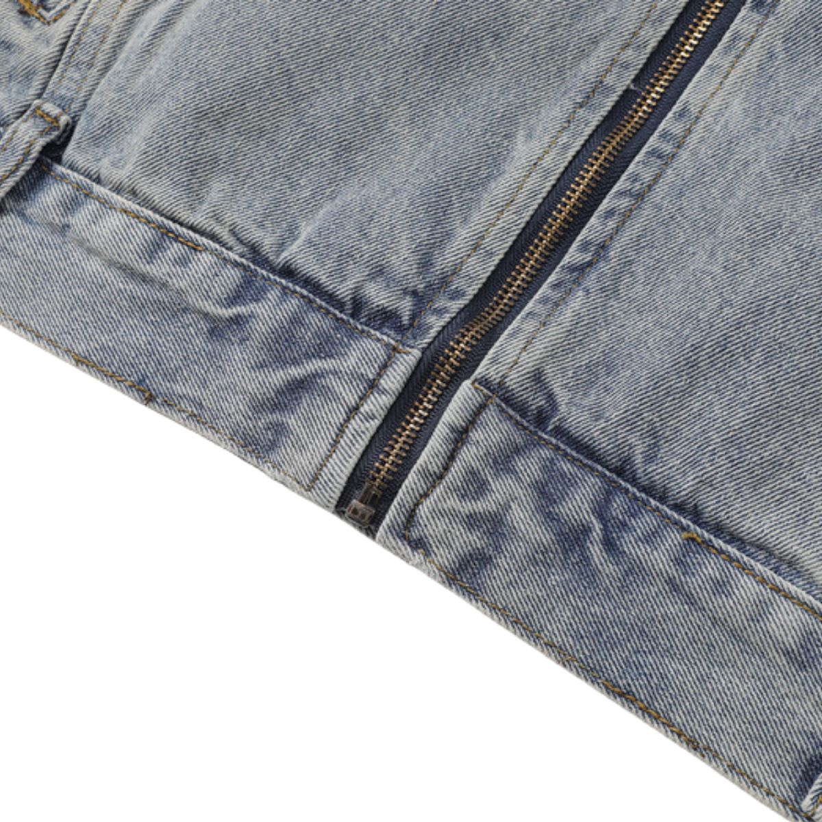 Unisex Loose Retro Workwear Washed Denim Jacket