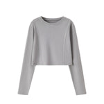 Washed Distressed Kanjha‑Su Seam‑Spliced Crew Neck Sweatshirt