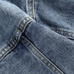 Retro Washed Color-Contrast Denim Jacket