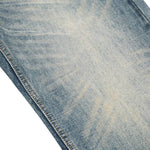 Wash Vintage Whiskered Fluid Flow Wide Leg Denim Jeans