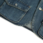 Relaxed Cropped Denim Tactical Vest