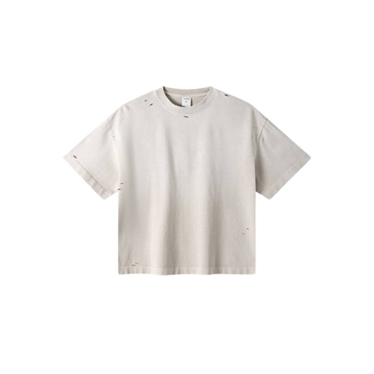 Oversized Heavy Washed Destroyed Cotton Tee