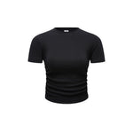 Girl's Solid Color Pleated Waist Tee-INNBLAC Fashion Apparel
