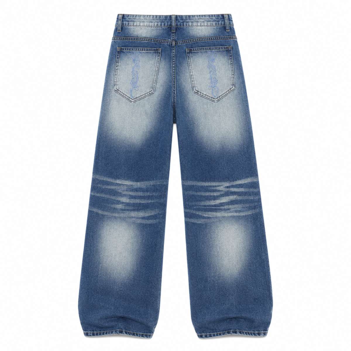 Vintage Embroidered Bootcut Denim Jeans