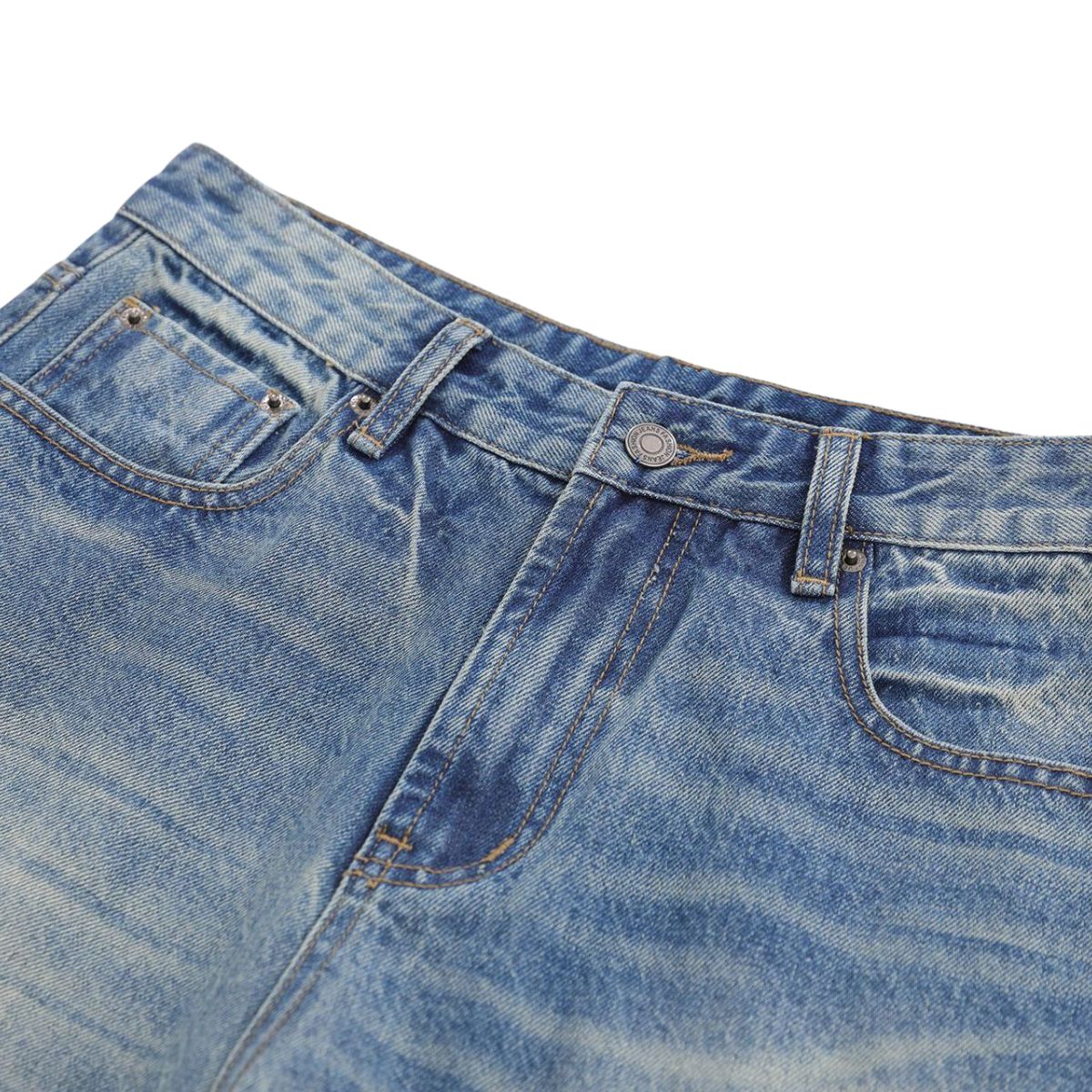 Vintage Washed Whiskered Slim Flare Jeans