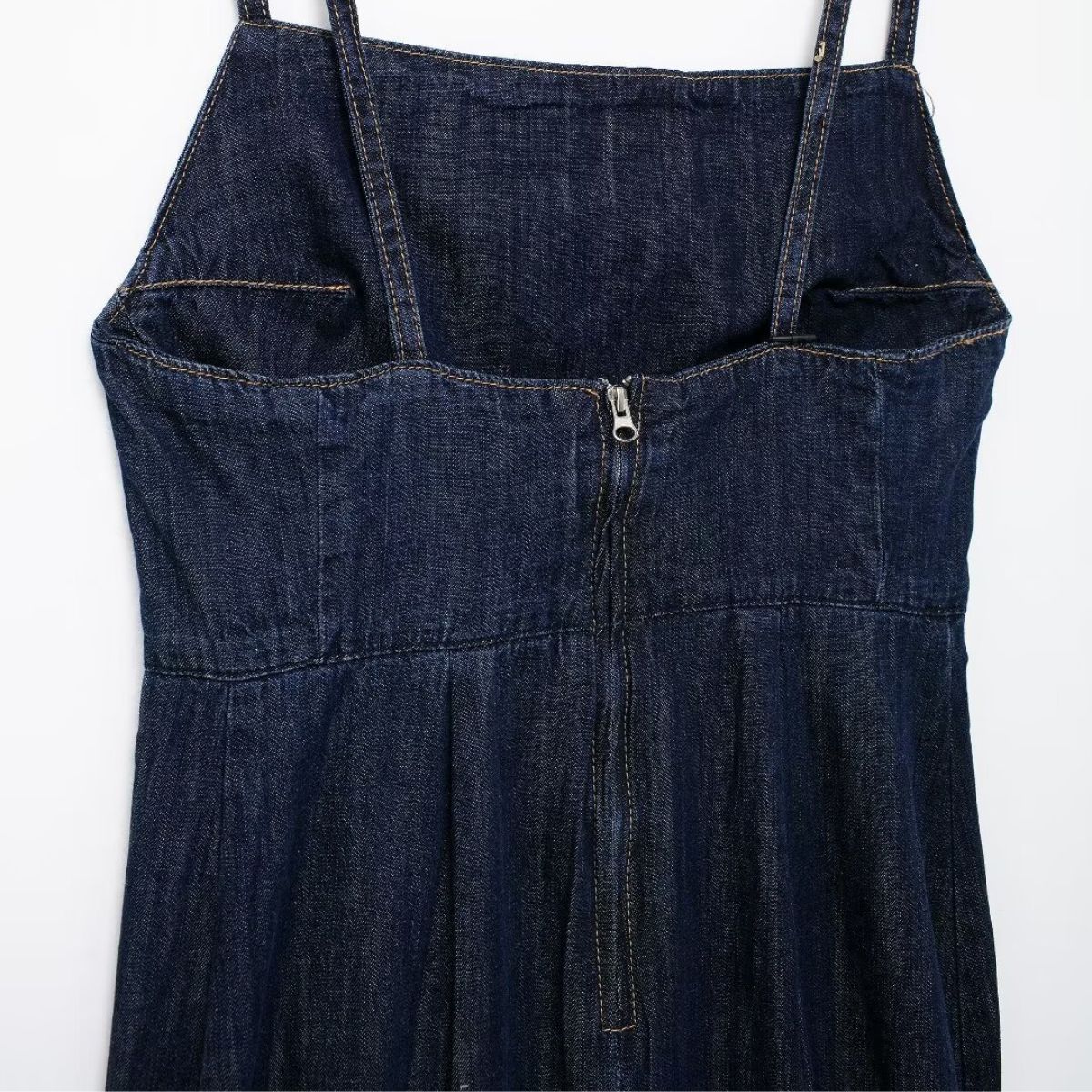 Indigo Spaghetti Straps Denim Maxi Dress