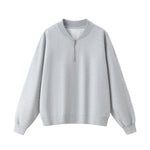 Washed Overdye Half‑Zip Metal Zipper Crew Neck Sweatshirt