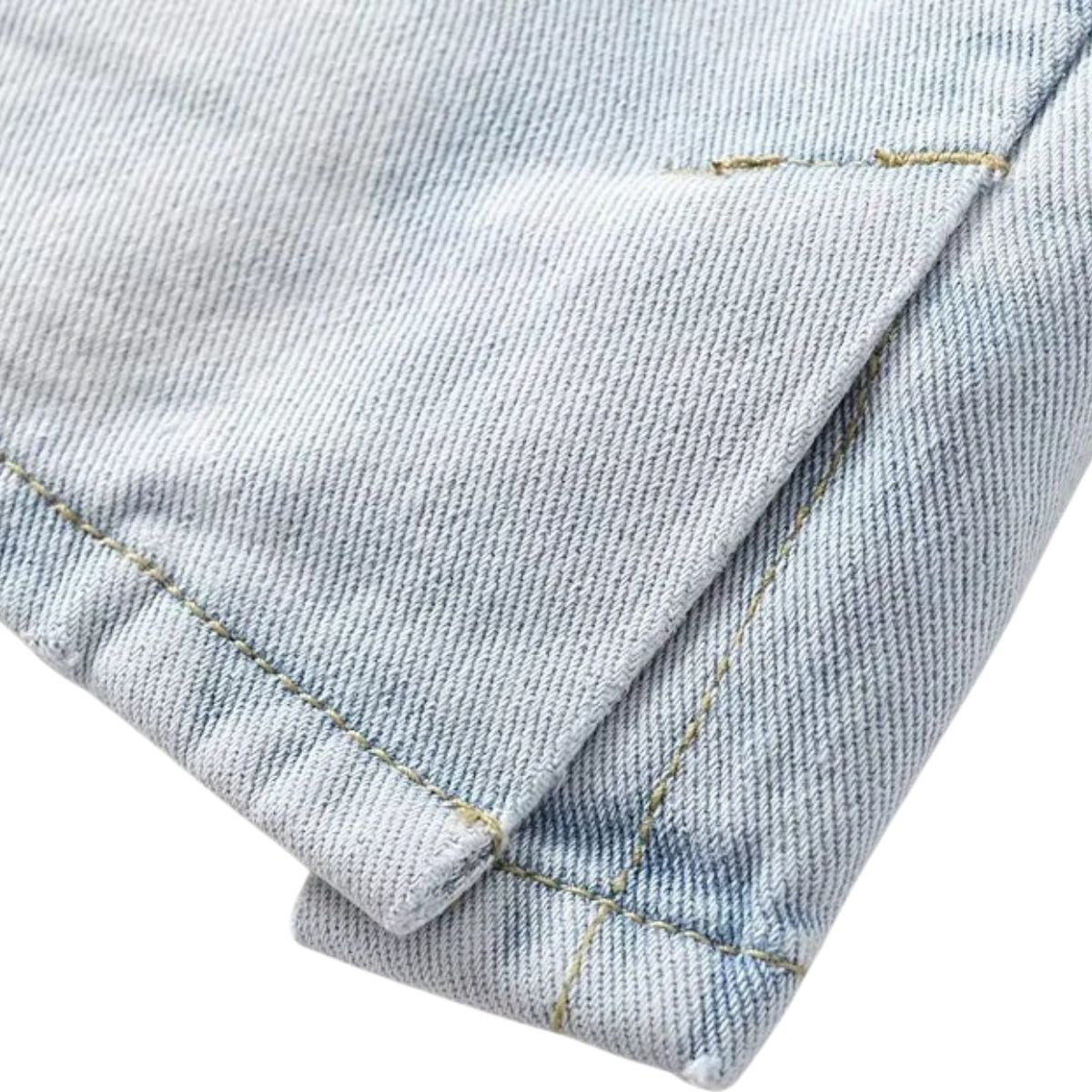 Washed Whisker Denim Mini Skort