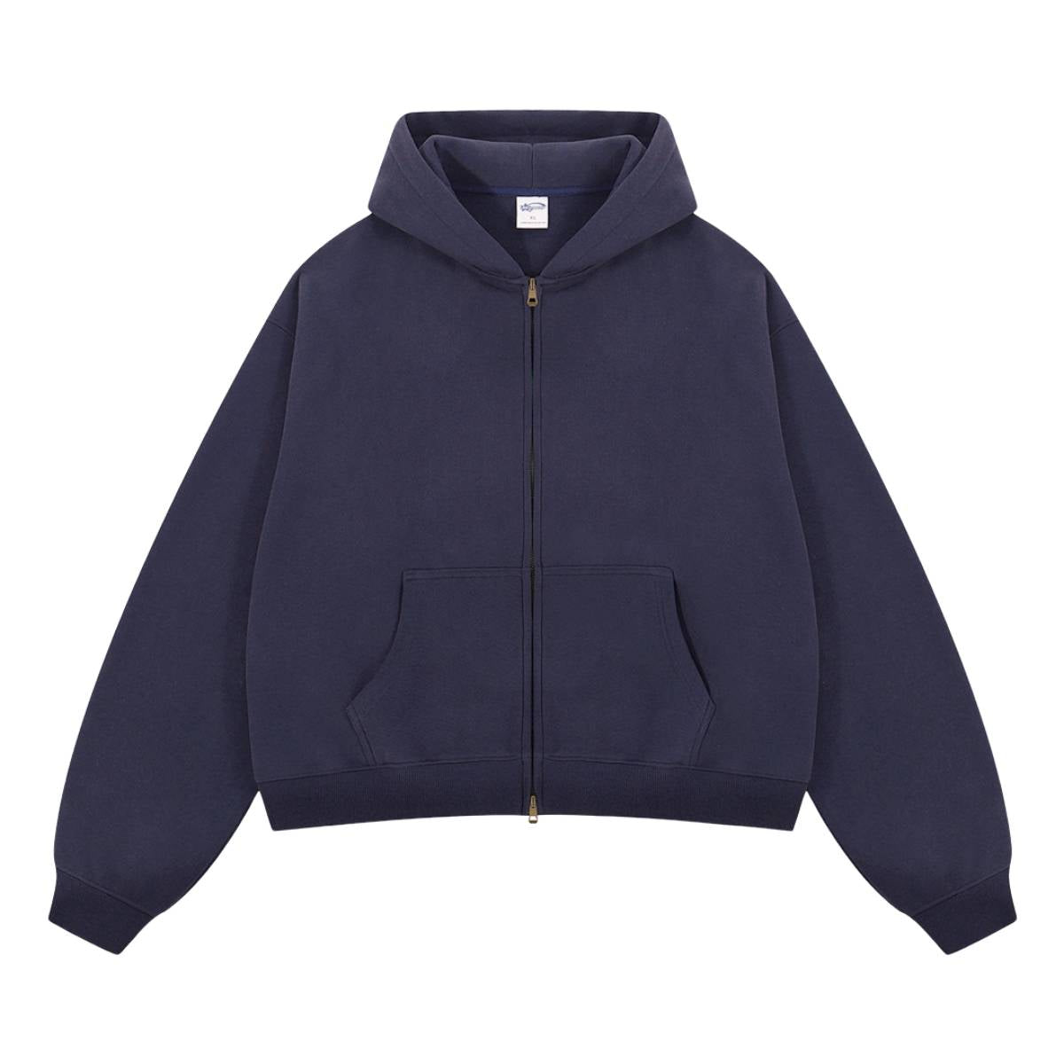 Sudadera con capucha y cremallera lavada de doble cursor