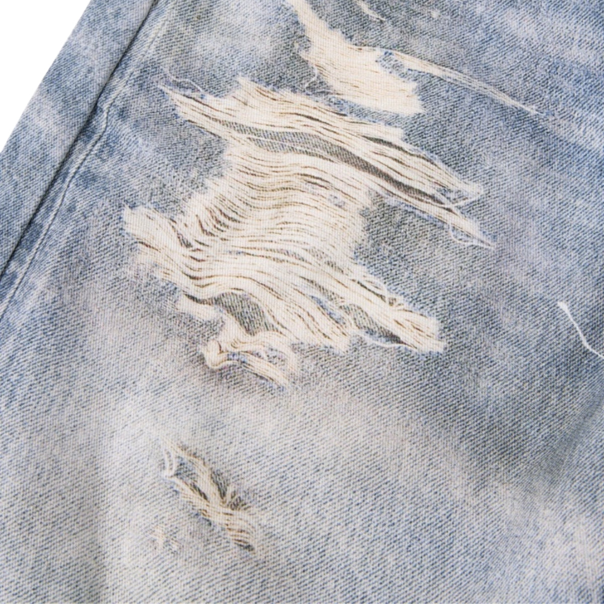 West Coast Double Waist Denim Texture Wide Leg Pants