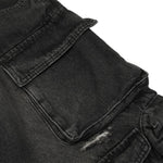 Men's Cargo Denim Pants Wide Leg Distressed Punk Street Unique