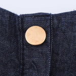 Falda vaquera con bordado de perlas y lavado vintage