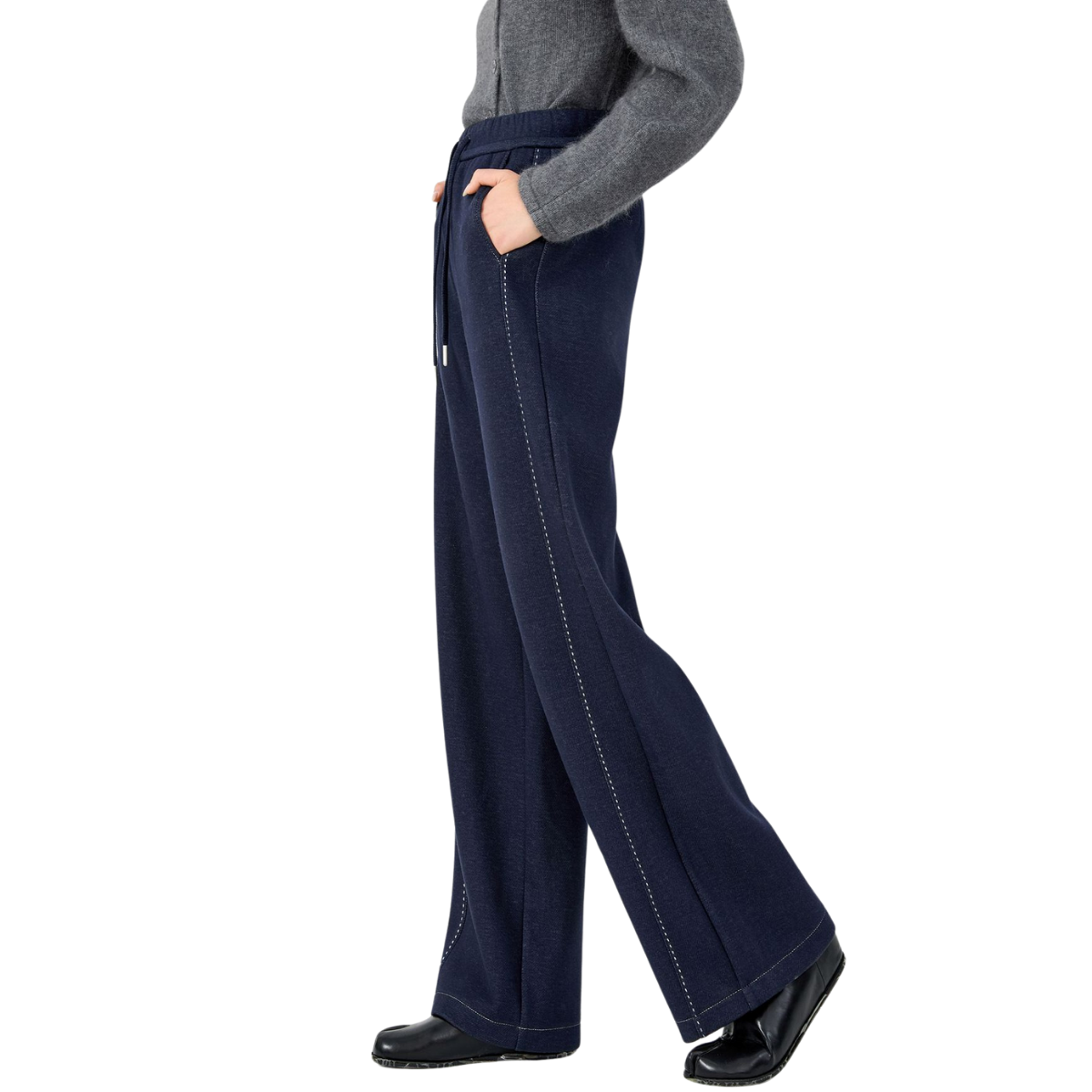 Women's Knit Denim Wide-Leg Pants