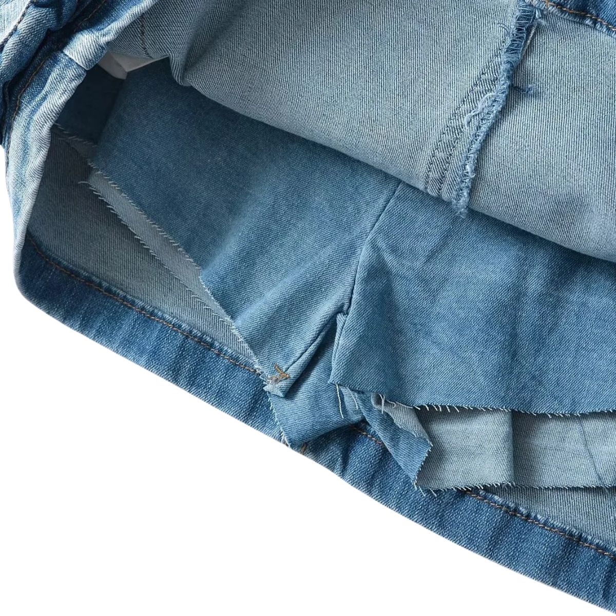 Cross Belt Cargo Denim Mini Skort