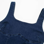 Falda vaquera con bordado de perlas y lavado vintage